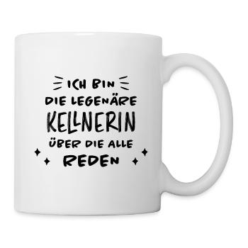 Kellnerin Lustig Spruch Serviererin Beruf Geschenk - Tasse - Weiß - Rechts