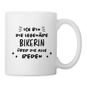 Bikerin Lustiger Spruch Bike Fun Sprüche Geschenk - Tasse - Weiß - Rechts