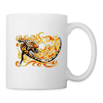 Little red caiman and fire - Mug - white - Right