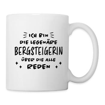 Bergsteigerin Wandern Fun Lustiger Spruch Geschenk - Tasse - Weiß - Rechts