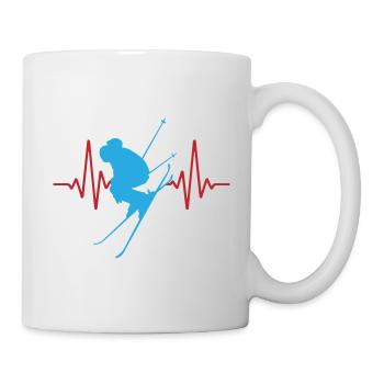 Heartbeat Ski alpin | Les couleurs peuvent être changées - Mug blanc - blanc - Droite