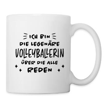 Volleyballerin Spruch Fun Beachvolleyball Geschenk - Tasse - Weiß - Rechts