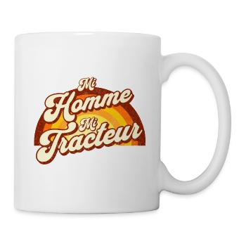 "Moitié homme, moitié tracteur: 100% passion!" - Mug blanc - blanc - Droite