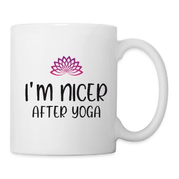 Je suis plus gentil après le yoga - Mug blanc - blanc - Droite