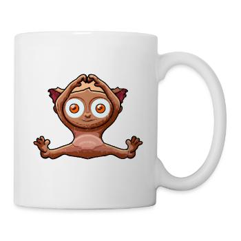 Tarsier mignon pendant le yoga - Mug blanc - blanc - Droite