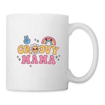 Groovy Mama Hippie Fleur Et Arc-en-ciel - Mug blanc - blanc - Droite