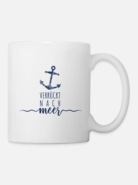 Verrückt nach Meer - Wellen Nordsee - Tasse - Weiß