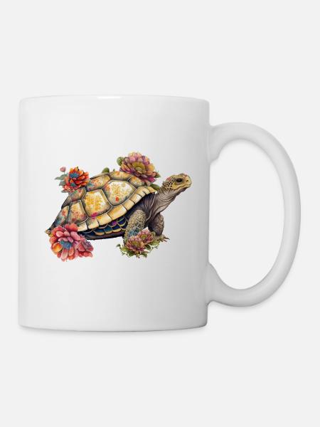 Hübsche Schildkröte - Tasse - Weiß