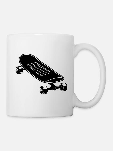 Skateboard - Tasse - Weiß