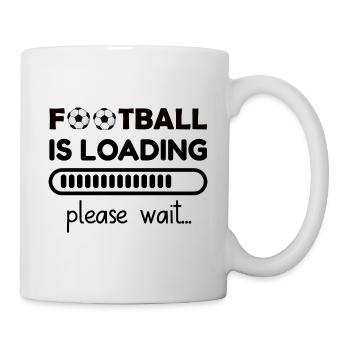 Chargement de football s’il vous plaît attendre Dictons de football - Mug blanc - blanc - Droite