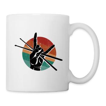 Schlagzeug Spieler Drummer - Tasse - Weiß - Rechts