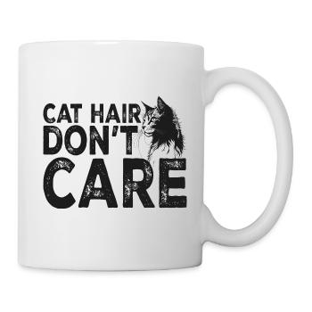 Cat hair don't care - Funny cat lovers - Mug - white - Right