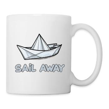 Papierschiff Papierboot Papierschiffchen - Tasse - Weiß - Rechts