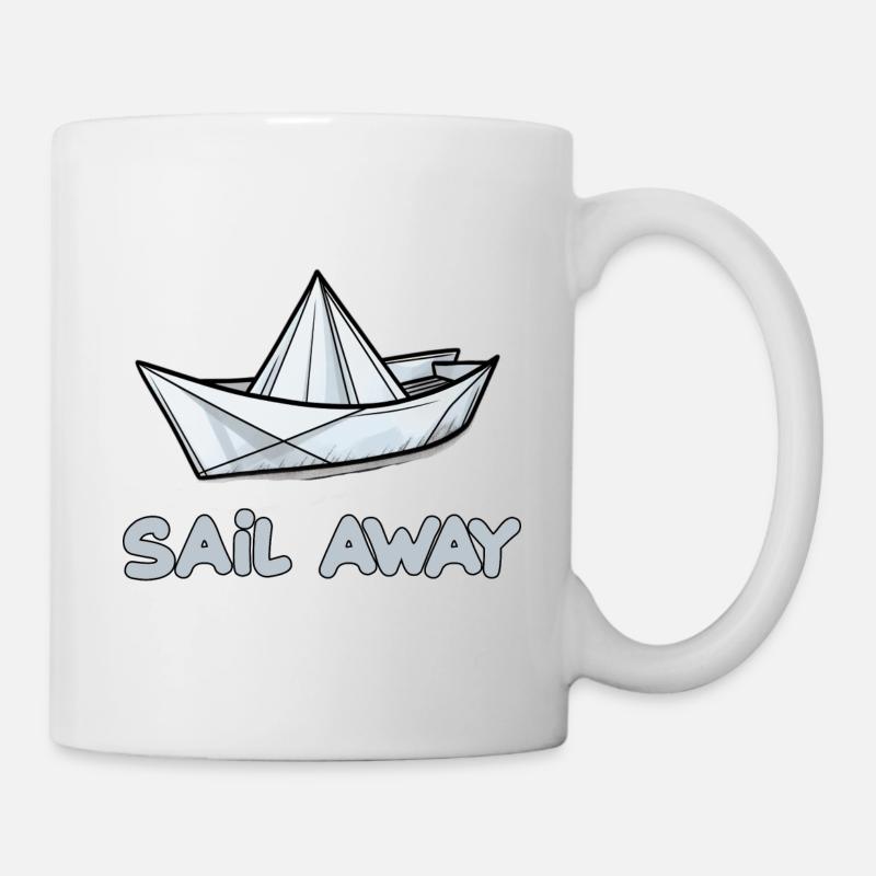 Papierschiff Papierboot Papierschiffchen - Tasse - Weiß