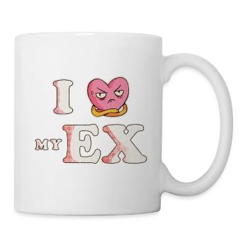 Lustig Ich Herz Meinen Ex GF Ich Liebe Meine Ex Freundin - Tasse - Weiß - Rechts