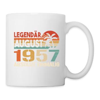 Geboren im August 1957 Funny Birthday Retro - Tasse - Weiß - Rechts