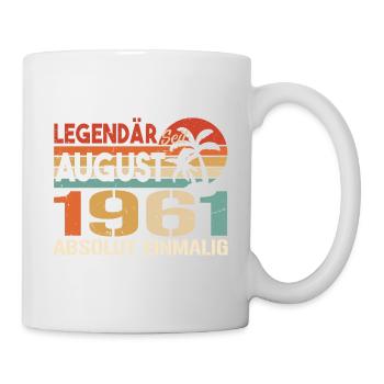 Geboren im August 1961 Funny Birthday Retro - Tasse - Weiß - Rechts