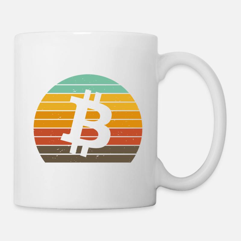 Bitcoin Grunge Sunrise/Sunset - Tasse - Weiß