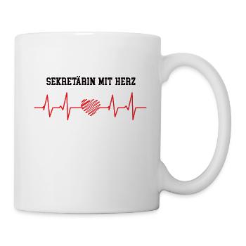 Sekretärin Mit Herz Beste Sekretärinnen Kollegin - Tasse - Weiß - Rechts