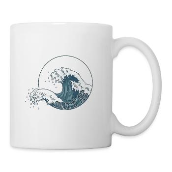 Surf AF Surfer irony on the Japanese wave - Mug - white - Right