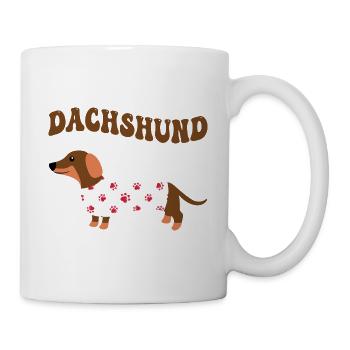 Ein lustiger Dachshund Dackel Hund - Tasse - Weiß - Rechts