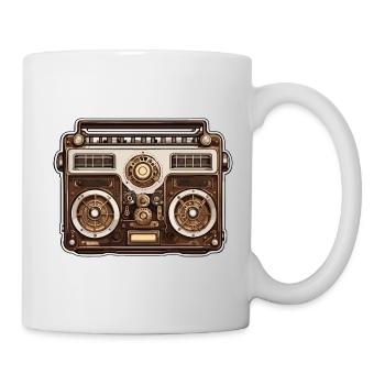 Radio / Analogique / Musique / Fréquence / Haut-parleurs - Mug blanc - blanc - Droite