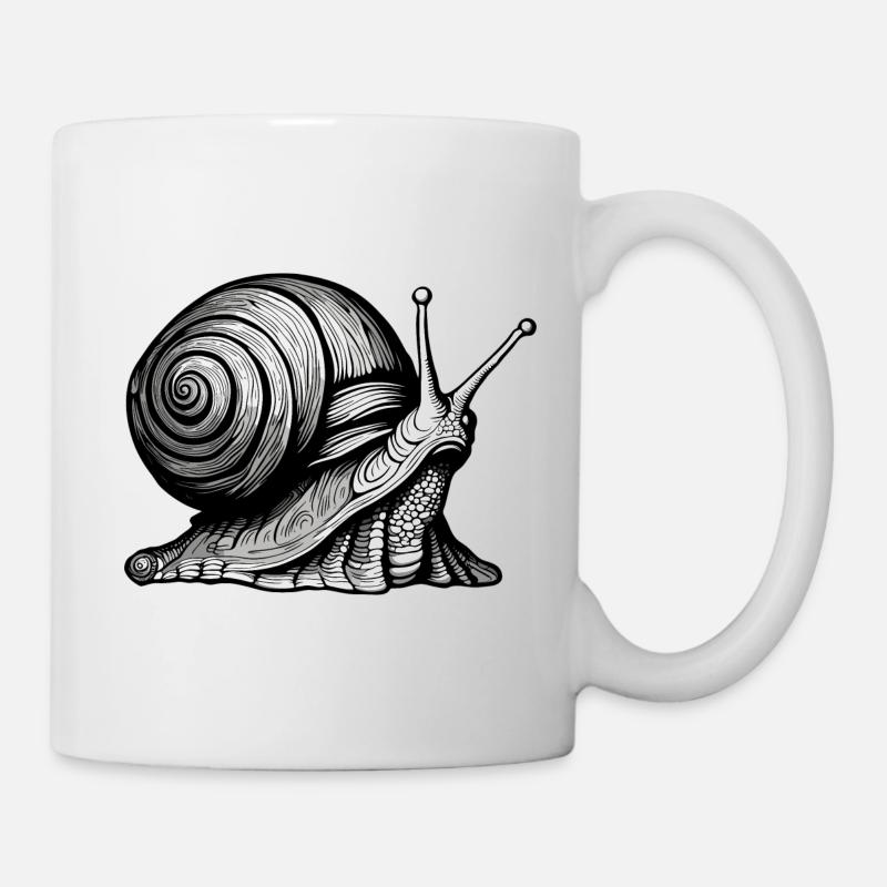 Schnecke / Tier / kriechen / Schleimig / langsam - Tasse - Weiß