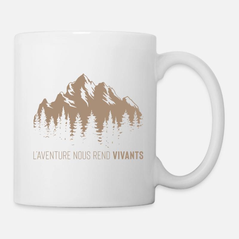 L'aventure nous rend vivants - Marron - Mug blanc - blanc
