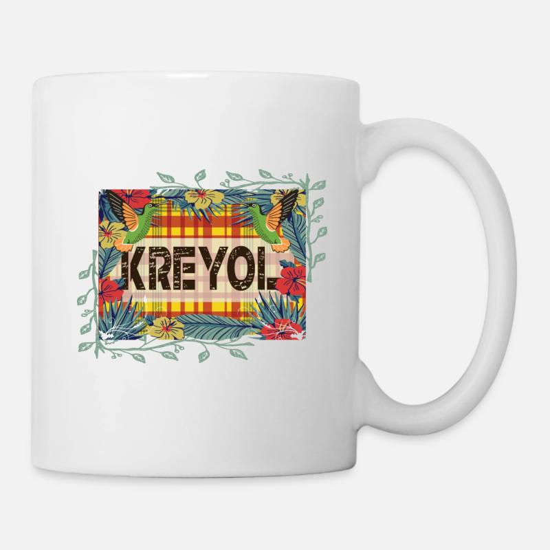 Beautiful Gift Idea KREYOL OR CREOLE style madras - Mug - white