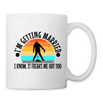 Je me marie, je sais, ça me fait peur aussi - Mug blanc - blanc - Droite