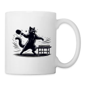 Table Tennis Katze Pingpong Black Cat Dad Outfit - Mug blanc - blanc - Droite
