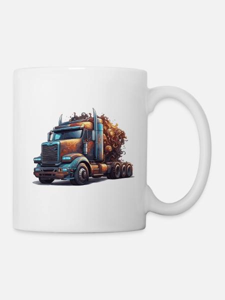 Truck / LKW / Lastfahrzeug / Fracht / Straße - Tasse - Weiß