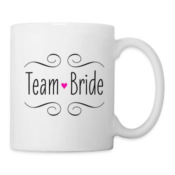 Team Bride Bride Pink Heart Wedding Wedding Party - Mug - white - Right