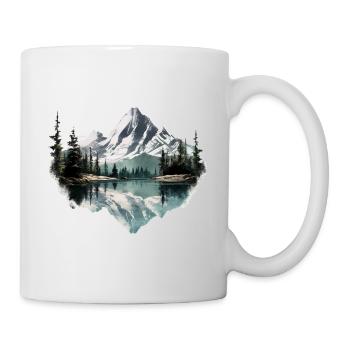 Beautiful landscape with mountains, gift hiking - Mug - white - Right