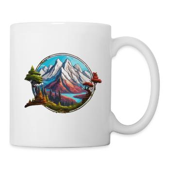 Berg / Alpen / Gipfel / Natur / Wald / Gestein - Tasse - Weiß - Rechts