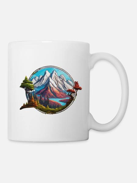 Montagne / Alpes / Sommet / Nature / Forêt / Rocher - Mug blanc - blanc