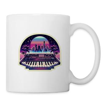 Synthesizer City Sticker - Mug - white - Right