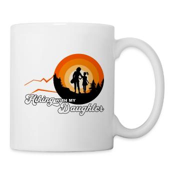Hiking with my daughter - wandern mit Tochter - Tasse - Weiß - Rechts