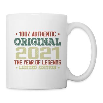 Legende seit 2021 Jahrgang 2021 - 3. Jubiläum - Tasse - Weiß - Rechts