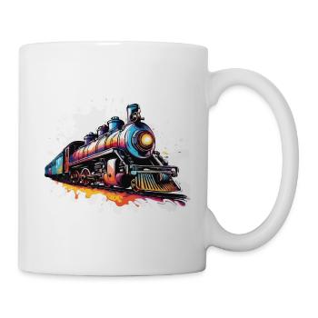 Zug / Lokomotive / Dampflok / Eisenbahn / Lock - Tasse - Weiß - Rechts
