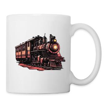 Zug / Lokomotive / Dampflok / Eisenbahn / Lock - Tasse - Weiß - Rechts
