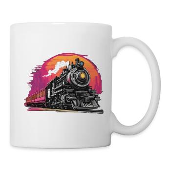 Zug / Lokomotive / Dampflok / Eisenbahn / Lock - Tasse - Weiß - Rechts