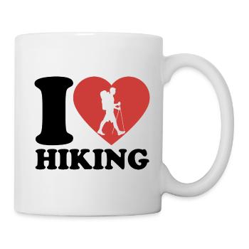 J’aime la randonnée - Coeur - Hobby - Mug blanc - blanc - Droite