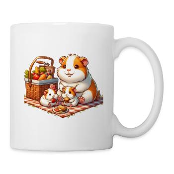 Meerschweinchen Familie Picknick im Freien - Tasse - Weiß - Rechts