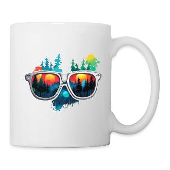 Sonnenbrille / Reflektion / Wald / Spiegelung - Tasse - Weiß - Rechts