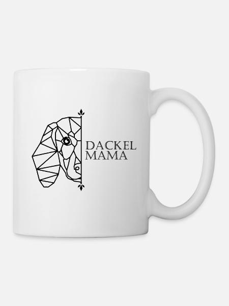 Dackel Mama Polygon - Tasse - Weiß