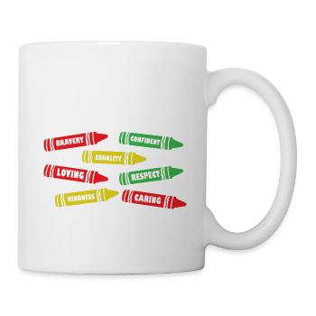 i I Teach Confident Bravery Equality Teacher Futur - Tasse - Weiß - Rechts