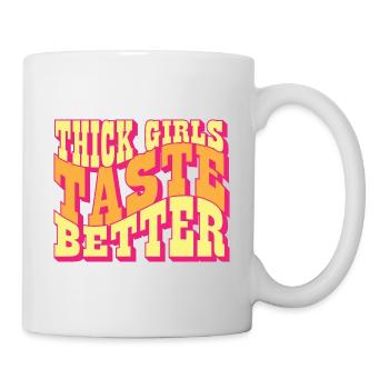 Les filles épaisses ont meilleur goût potelé grandes filles curvy - Mug blanc - blanc - Droite
