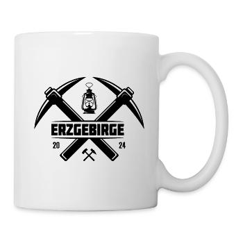 Erzgebirge Sachsen Bergbau Bergarbeiter - Tasse - Weiß - Rechts