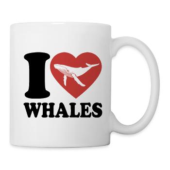J’aime les baleines - baleine - baleine à bosse - cadeau - Mug blanc - blanc - Droite